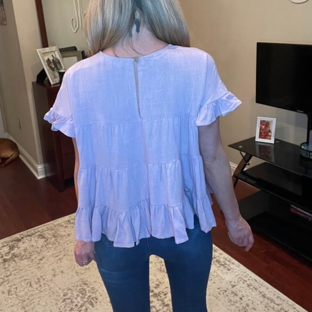 Lavender Ruffle Top